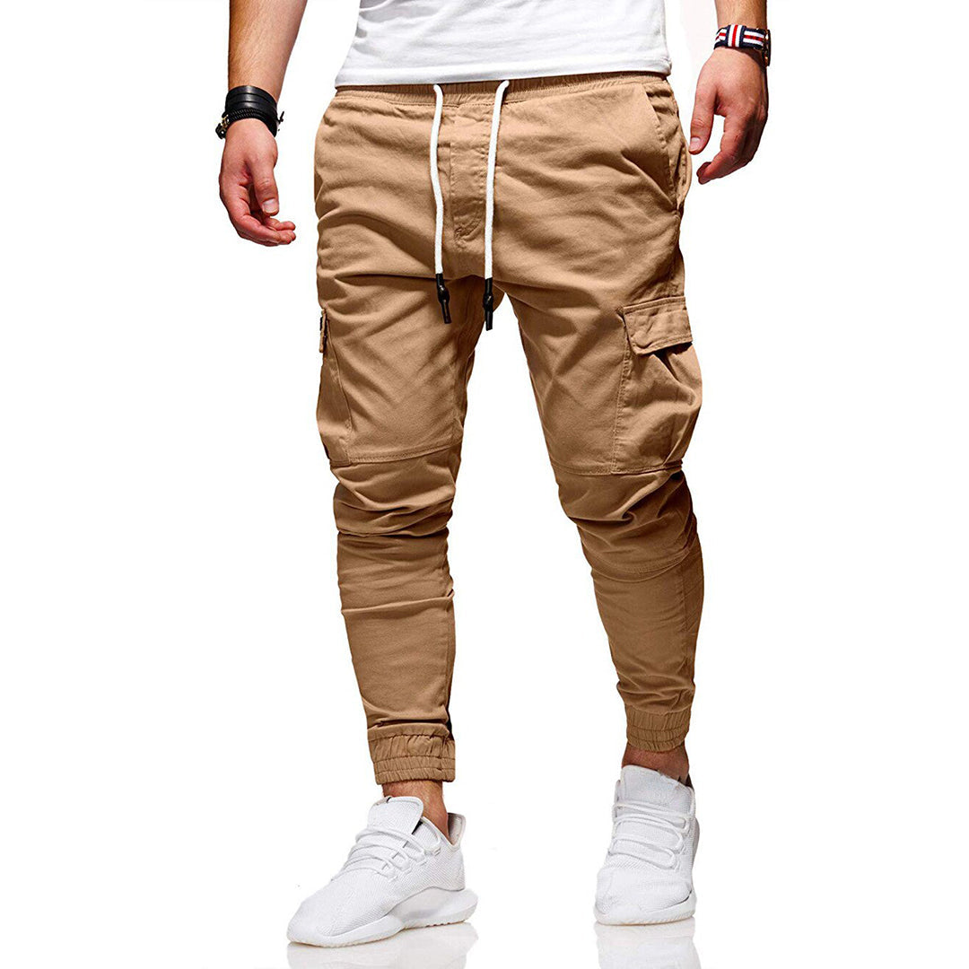Daniel Tapered Cargo Joggers | Elastic Cuffs, Solid Color Joggers