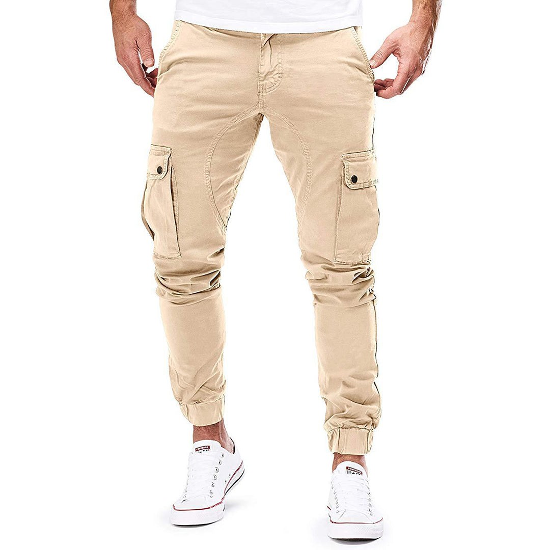 Daniel Tapered Cargo Joggers | Elastic Cuffs, Solid Color Joggers