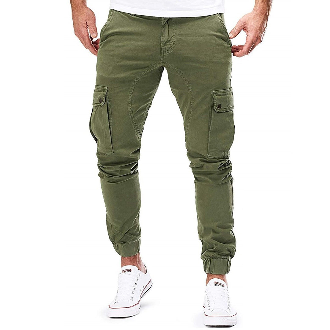 Daniel Tapered Cargo Joggers | Elastic Cuffs, Solid Color Joggers