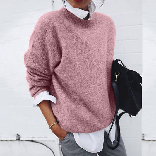 Ilaria Relaxed Fit Crewneck Sweater | Long Sleeve Knit Sweater