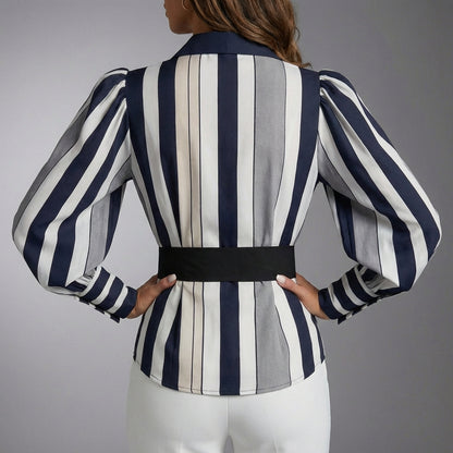 Belted Balloon Sleeve Shirt for Women – Flattering & Polished