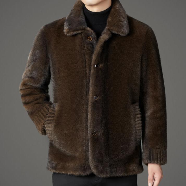 James Wool Regular Fit Mink Jacket | Collared Mink Jacket