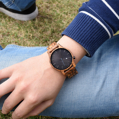 Elias Quartz Watch | Walnut Wood, Minimalist Design