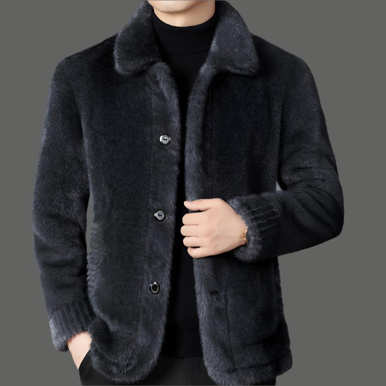 James Wool Regular Fit Mink Jacket | Collared Mink Jacket