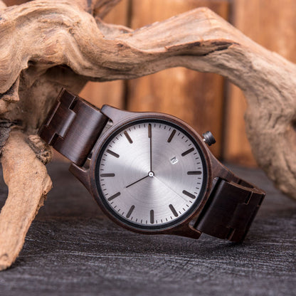 Elias Quartz Watch | Walnut Wood, Minimalist Design