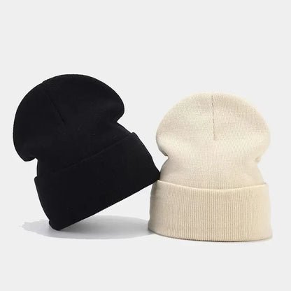 Amelia Cuffed Beanie Hat | Satin Lined Ribbed Knit Beanie Hat