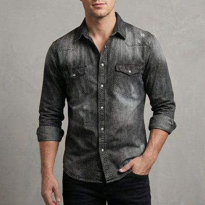 Western Distressed Shirt for Men – Casual Everyday Style