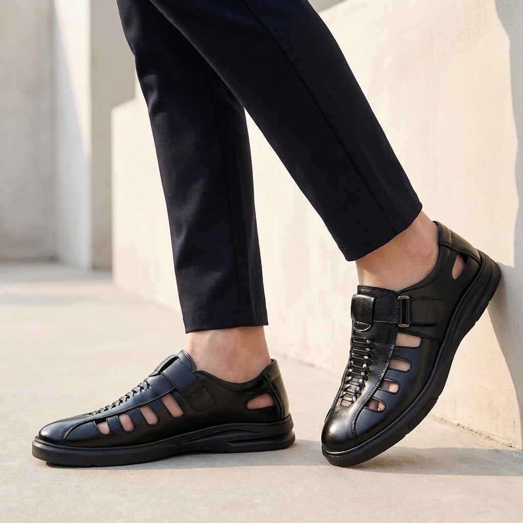 Orthopedic Closed-Toe Sandals for Men – Adjustable Comfort & Support