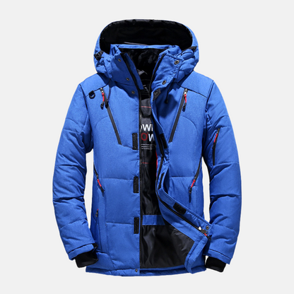 Men’s Down Jacket - Insulated - Hooded - Multiple Pockets - Relaxed Fit