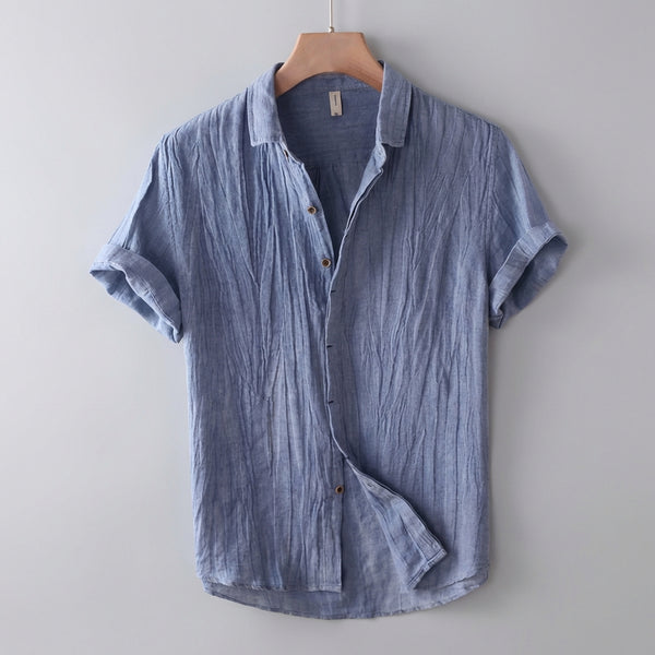 Relaxed Fit Linen Short Sleeve Shirt for Men – Casual & Breathable Comfort
