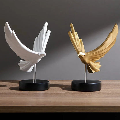 Contemporary Metal Eagle Sculpture With Sleek Finish