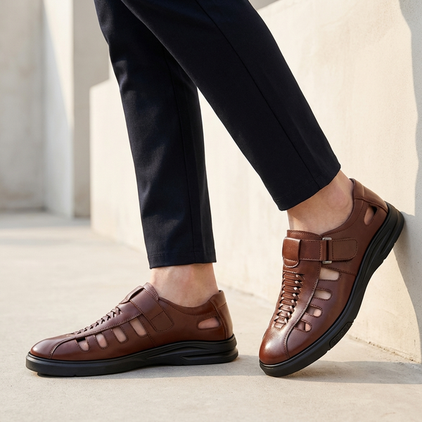 Orthopedic Closed-Toe Sandals for Men – Adjustable Comfort & Support