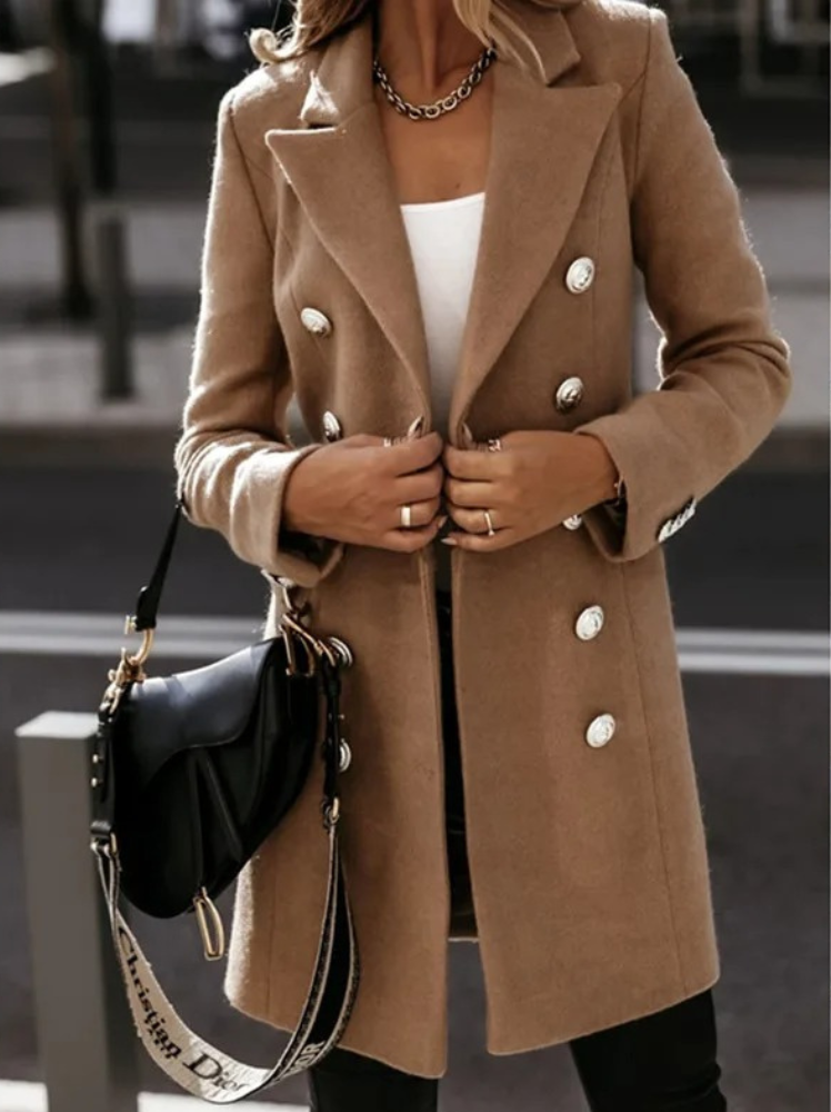 Women's blazer – Fitted cut – Double-breasted – Structured shoulders – Luxurious fabric