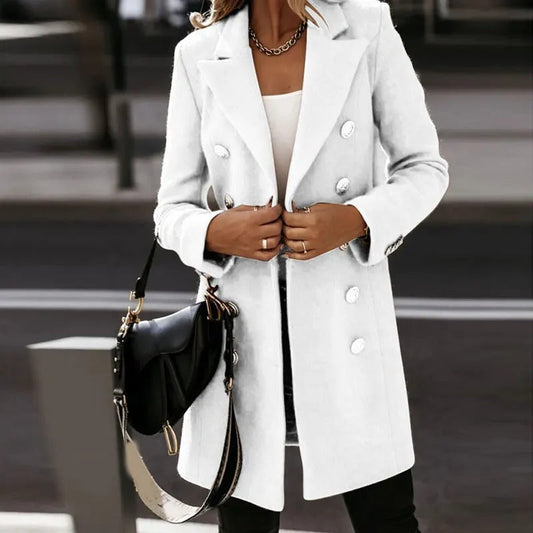 Women's blazer – Fitted cut – Double-breasted – Structured shoulders – Luxurious fabric