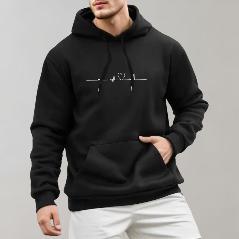 Matteo Relaxed Fit Hoodie | Graphic Print, Kangaroo Pocket Hoodie
