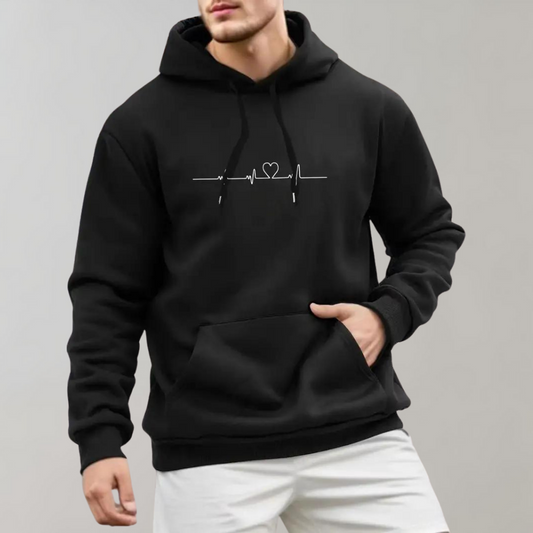 Matteo Relaxed Fit Hoodie | Graphic Print, Kangaroo Pocket Hoodie