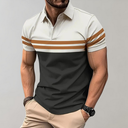 Men's polo – Slim fit – Soft breathable fabric – Short sleeves – Striped detail