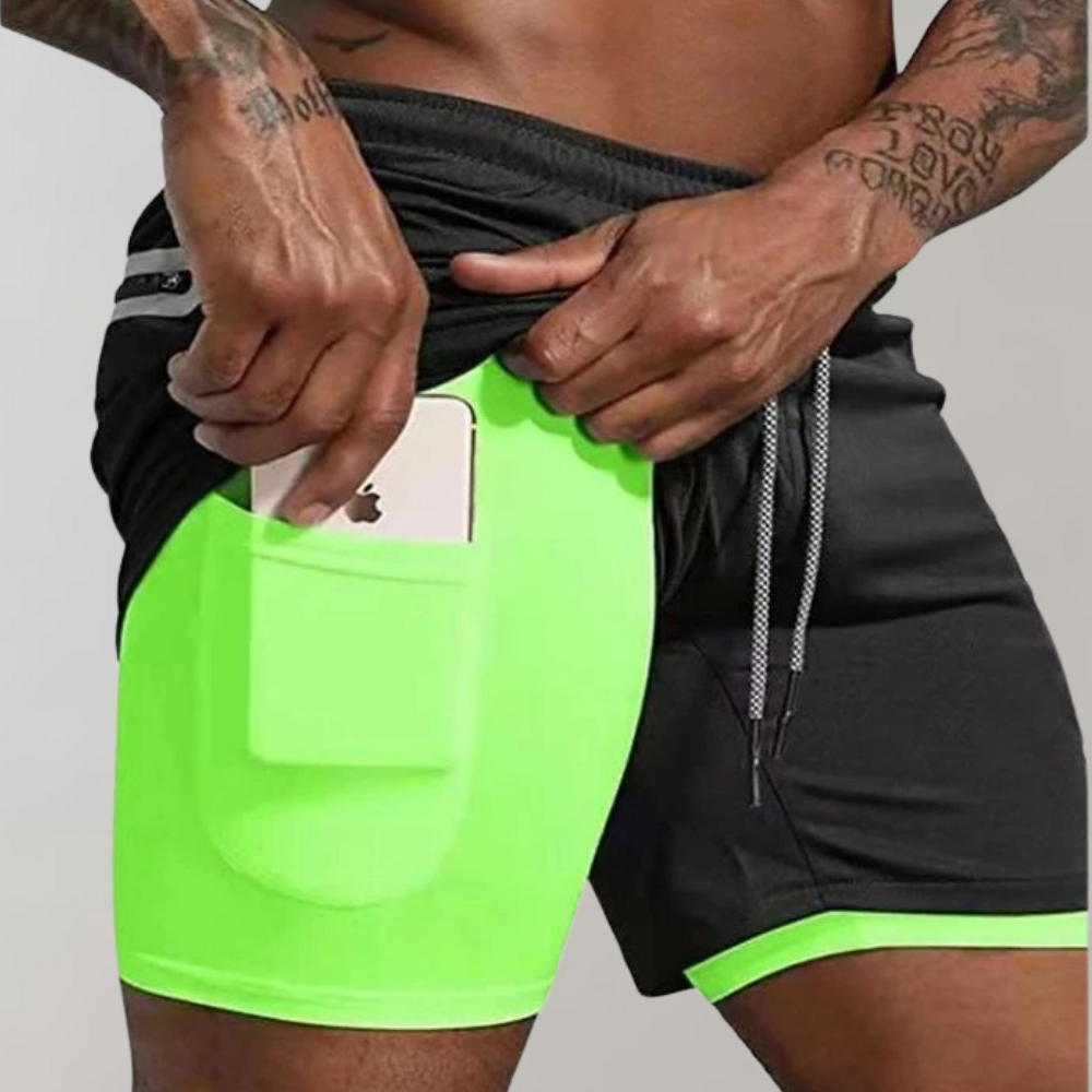 Hugo Athletic Double-Layer Fitness Shorts | Phone Pocket Shorts