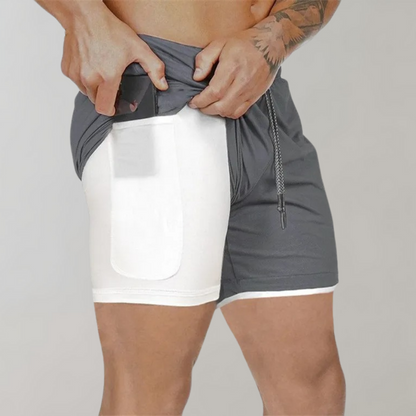 Hugo Athletic Double-Layer Fitness Shorts | Phone Pocket Shorts