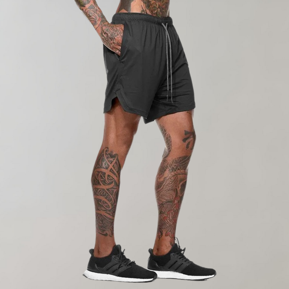 Hugo Athletic Double-Layer Fitness Shorts | Phone Pocket Shorts