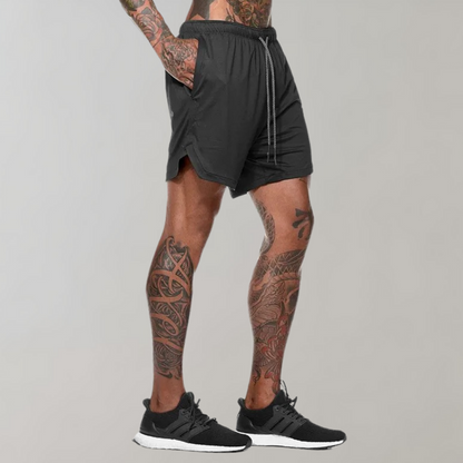 Hugo Athletic Double-Layer Fitness Shorts | Phone Pocket Shorts