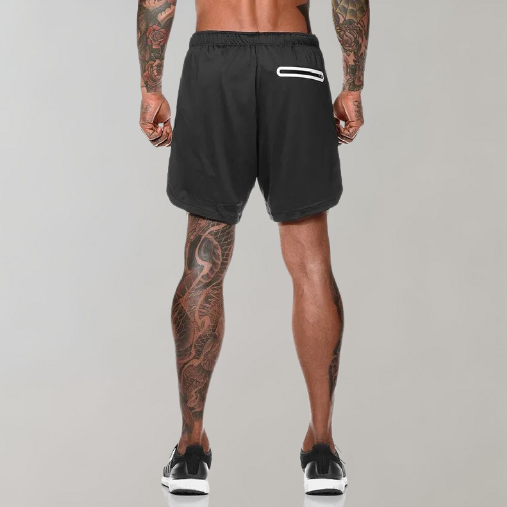 Hugo Athletic Double-Layer Fitness Shorts | Phone Pocket Shorts