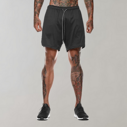 Hugo Athletic Double-Layer Fitness Shorts | Phone Pocket Shorts