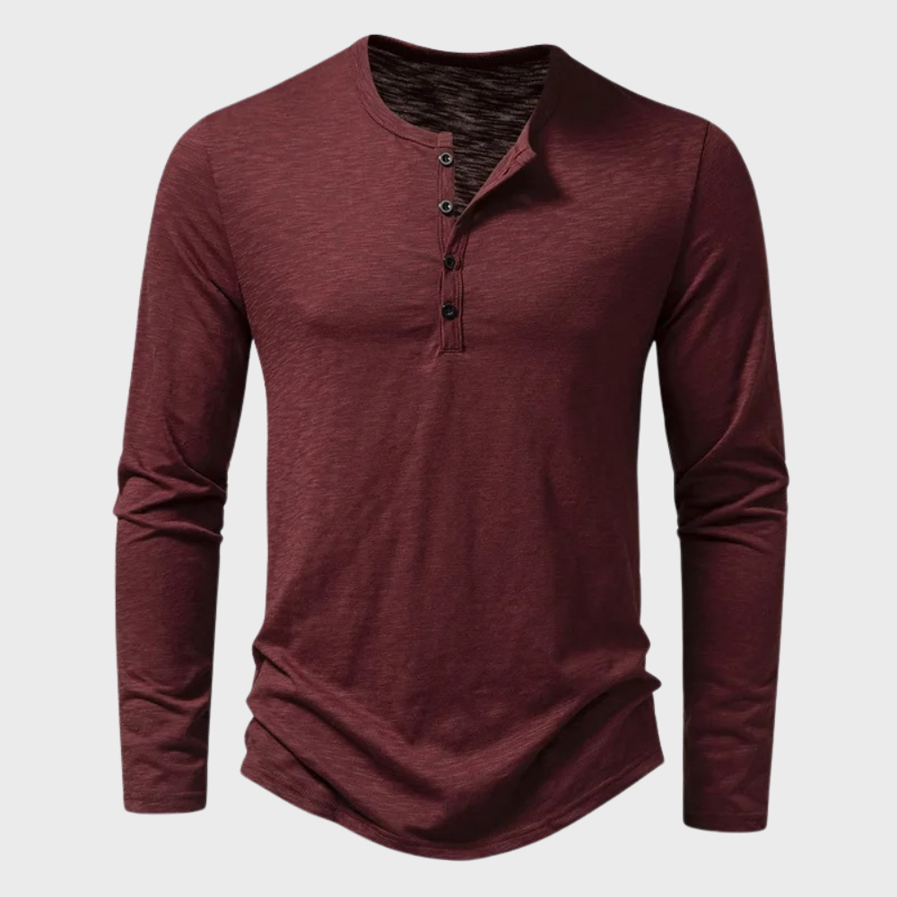 Albie Regular Fit Henley Shirt | Long Sleeve Henley Shirt