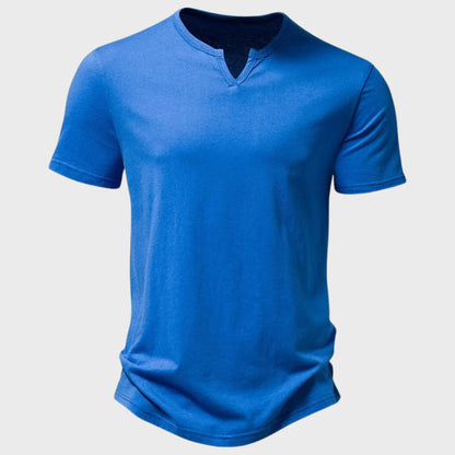 Men's T-shirt – Regular fit – Soft knit – Henley collar – Short sleeves