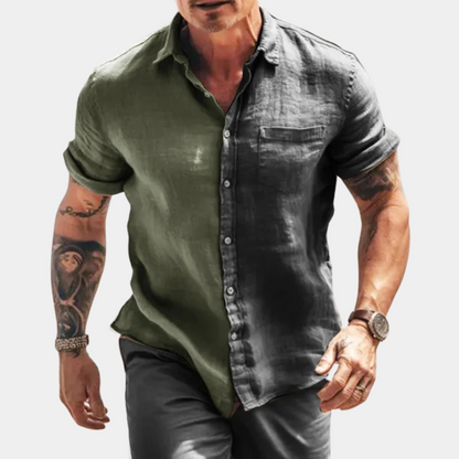 Men's shirt – Relaxed fit – Short sleeves – Natural fibres – Chest pocket