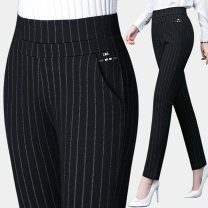 Vittoria Slim Fit Pants | High-Waist, Studded Accents Pants
