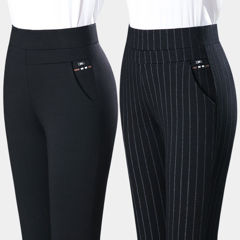 Vittoria Slim Fit Pants | High-Waist, Studded Accents Pants
