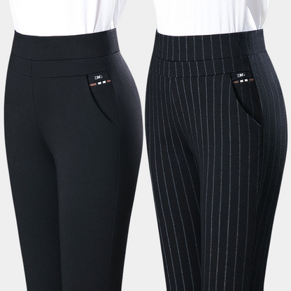 Vittoria Slim Fit Pants | High-Waist, Studded Accents Pants