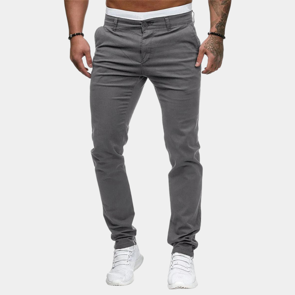 Edoardo Slim Fit Chino Trousers | Ankle-Length Chino Trousers