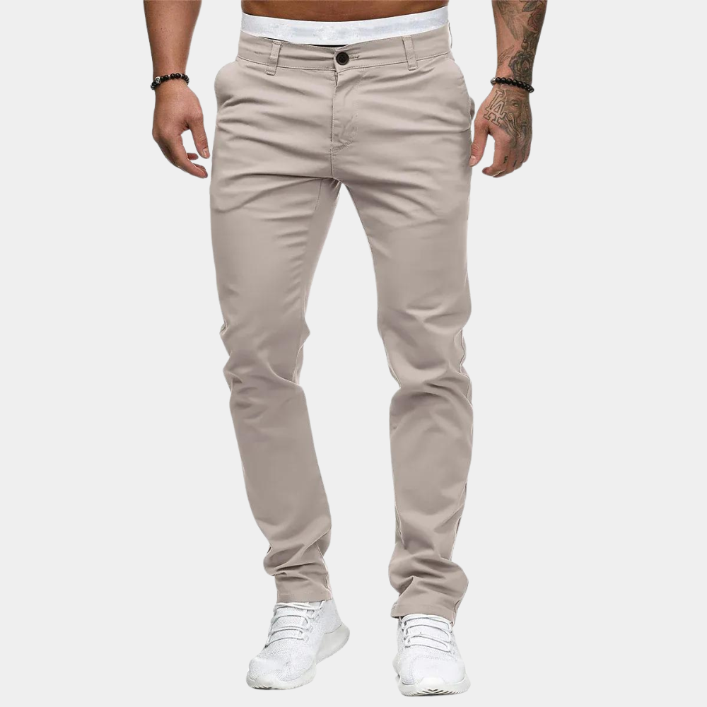 Edoardo Slim Fit Chino Trousers | Ankle-Length Chino Trousers