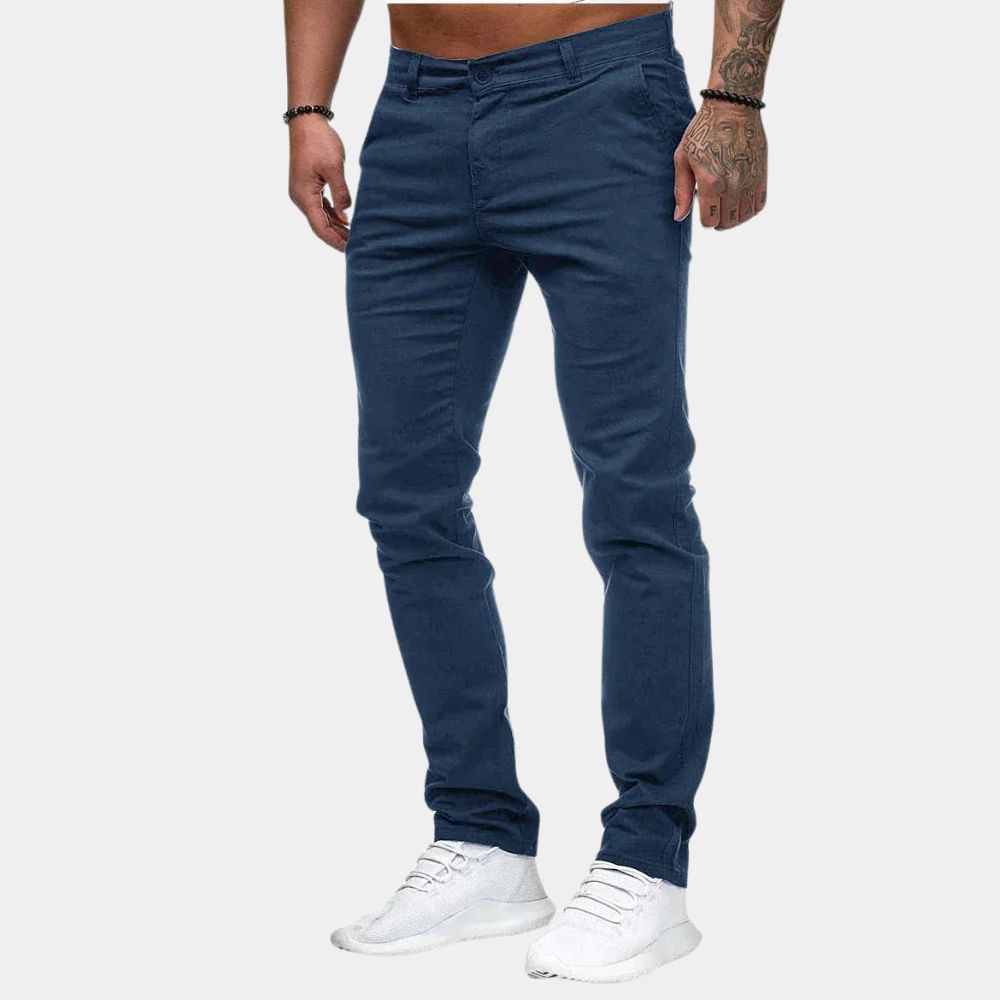 Edoardo Slim Fit Chino Trousers | Ankle-Length Chino Trousers