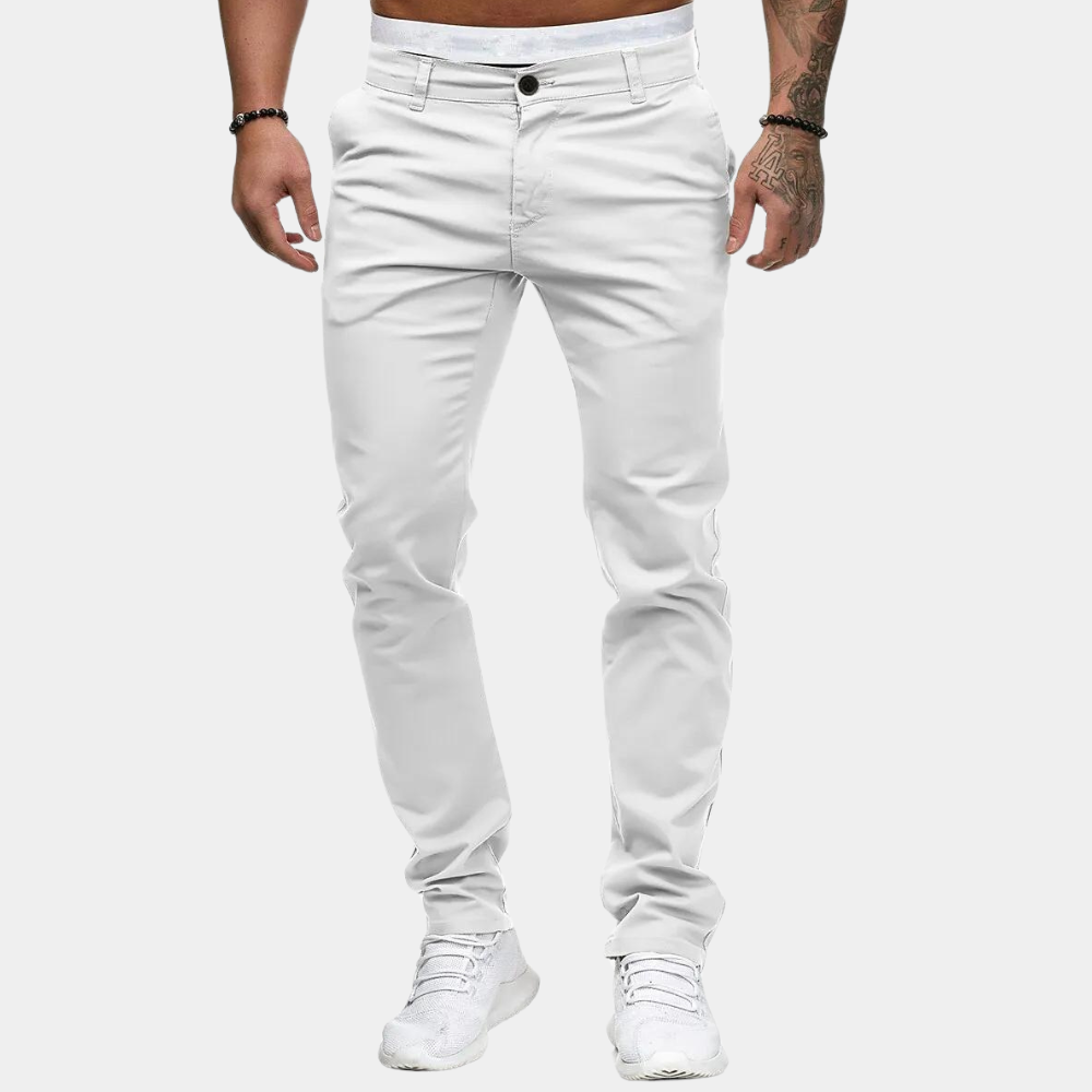 Edoardo Slim Fit Chino Trousers | Ankle-Length Chino Trousers