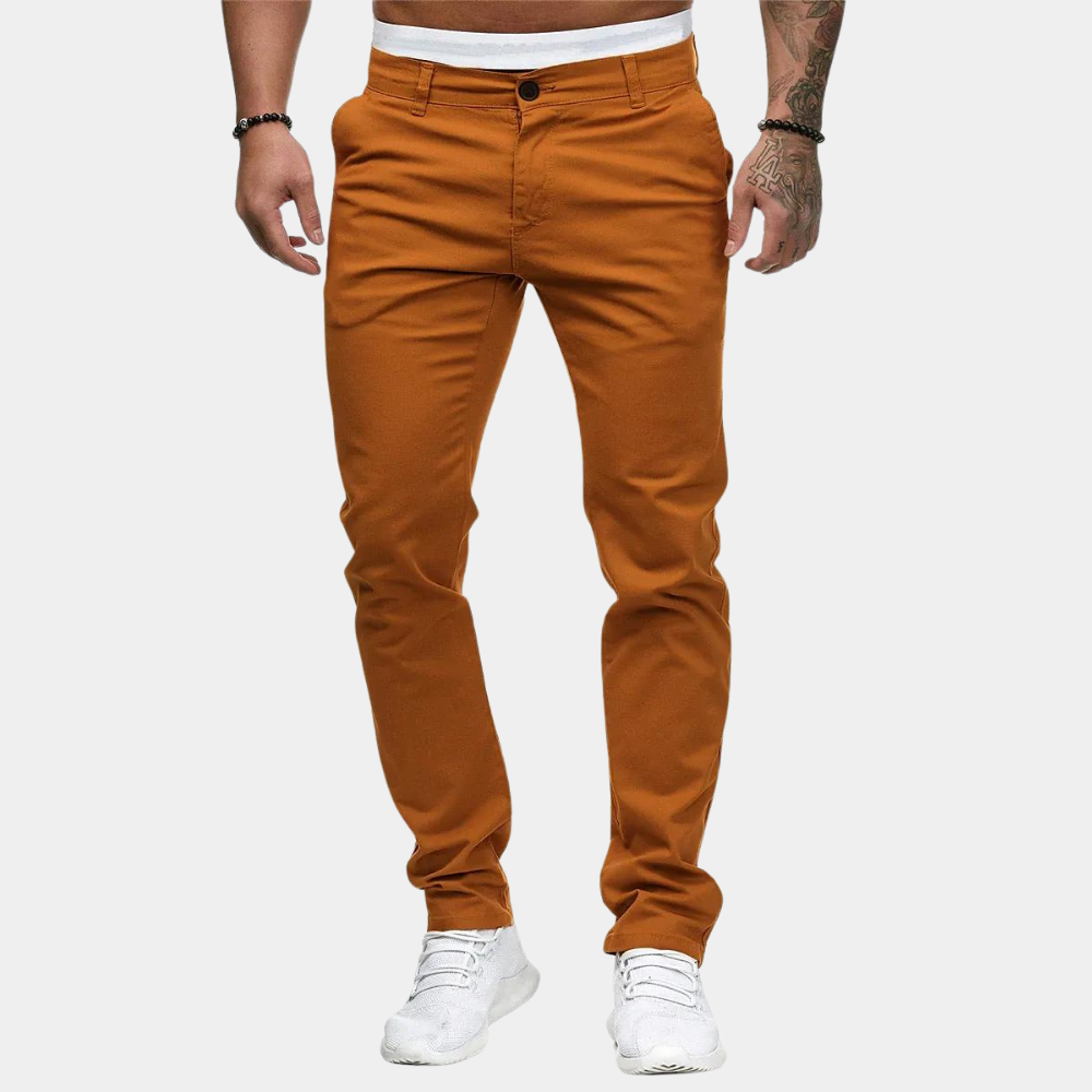 Edoardo Slim Fit Chino Trousers | Ankle-Length Chino Trousers
