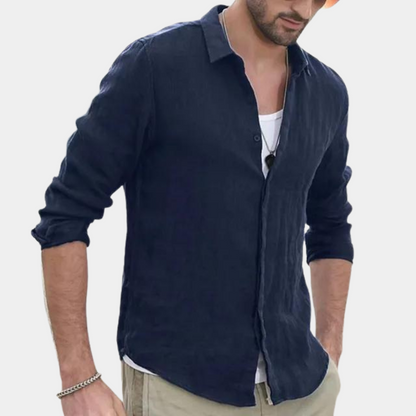 Men's shirt – Relaxed fit – Breathable fabric – Long sleeves – Classic collar