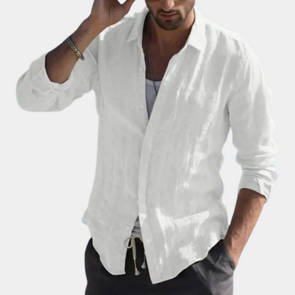 Men's shirt – Relaxed fit – Breathable fabric – Long sleeves – Classic collar