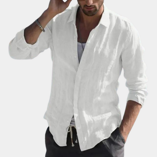 Men's shirt – Relaxed fit – Breathable fabric – Long sleeves – Classic collar