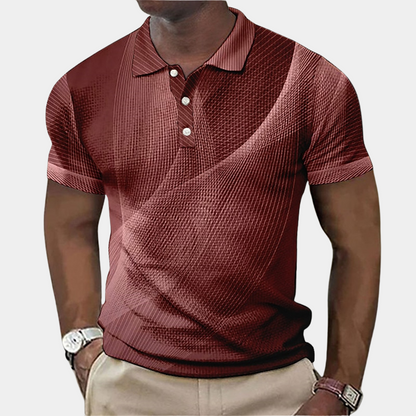 Polo homme – Coupe slim – Maille douce respirante – Imprimé géométrique moderne