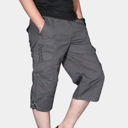 Men's cargo pants – Relaxed fit – 3/4 length – Breathable fabric – Multiple pockets