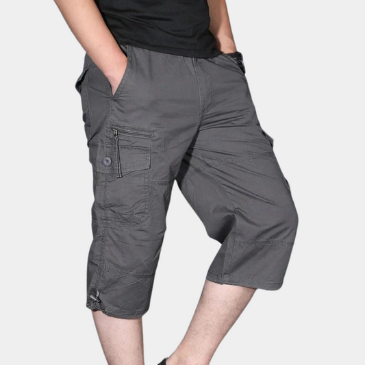 Men's cargo pants – Relaxed fit – 3/4 length – Breathable fabric – Multiple pockets