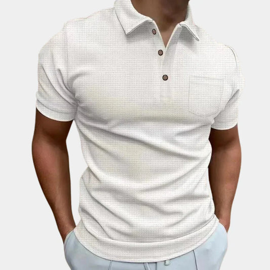Men's polo – Slim fit – Breathable fabric – Polo collar – Chest pocket