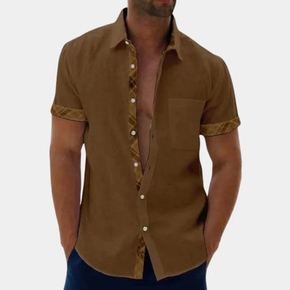Men's short-sleeve shirt – Relaxed fit – Breathable fabric – Buttoned style