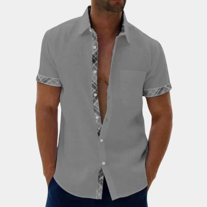Men's short-sleeve shirt – Relaxed fit – Breathable fabric – Buttoned style