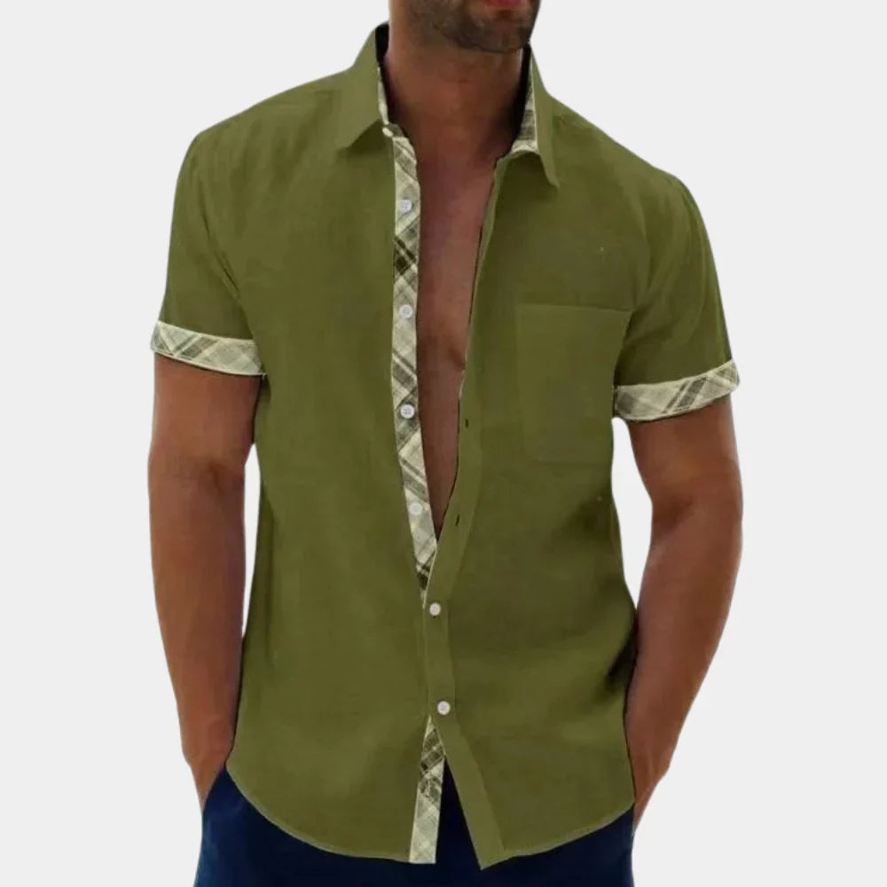 Men's short-sleeve shirt – Relaxed fit – Breathable fabric – Buttoned style