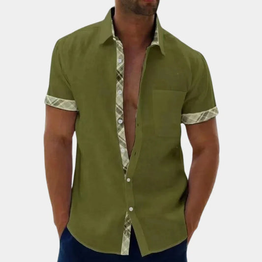 Men's short-sleeve shirt – Relaxed fit – Breathable fabric – Buttoned style
