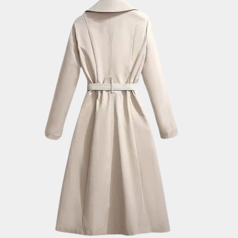Esme A-Line Trench Coat | Double-Breasted Belted Trench Coat